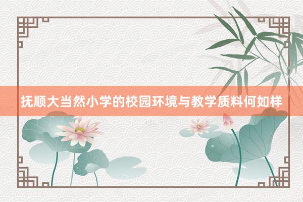 抚顺大当然小学的校园环境与教学质料何如样